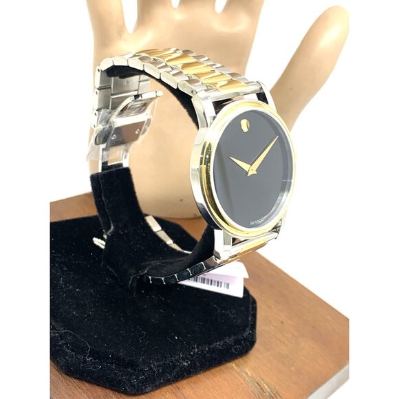 Movado Men's Watch 2100016 Museum Black Dial Swiss Quartz Two Tone Steel 39mm - Picture 2 of 14